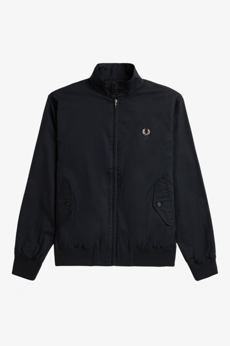 Fred Perry Harrington Men's Jackets Black | QLM-179532