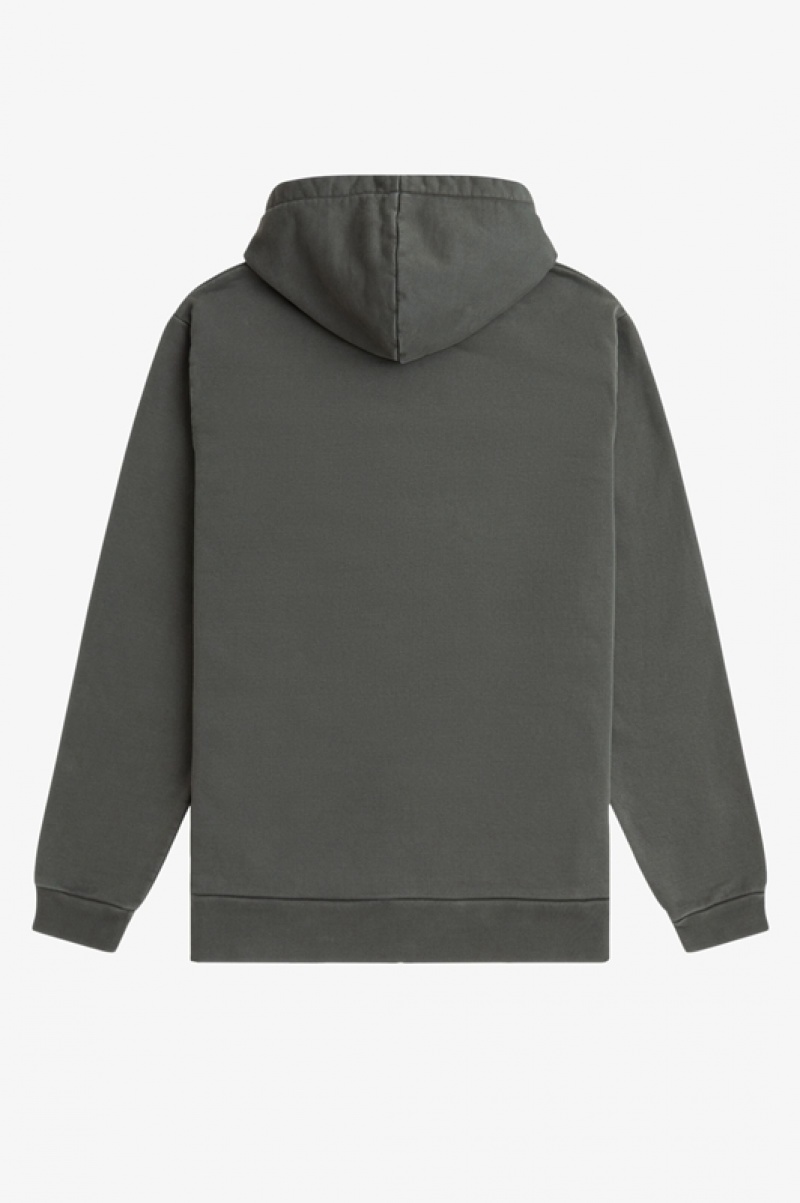 Fred Perry Heavyweight Hooded Men's Sweatshirts Green | ASB-851364