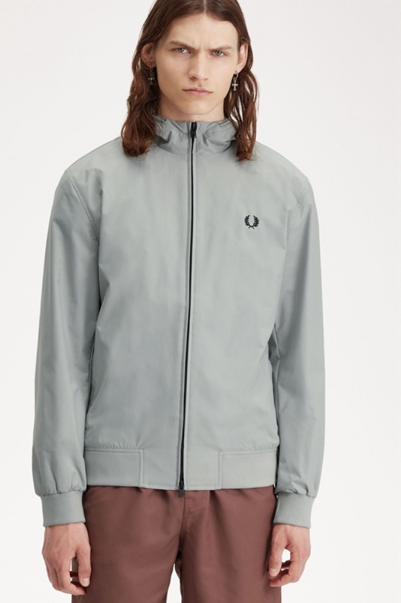 Fred Perry Hooded Brentham Men's Jackets Blue | WTN-872039