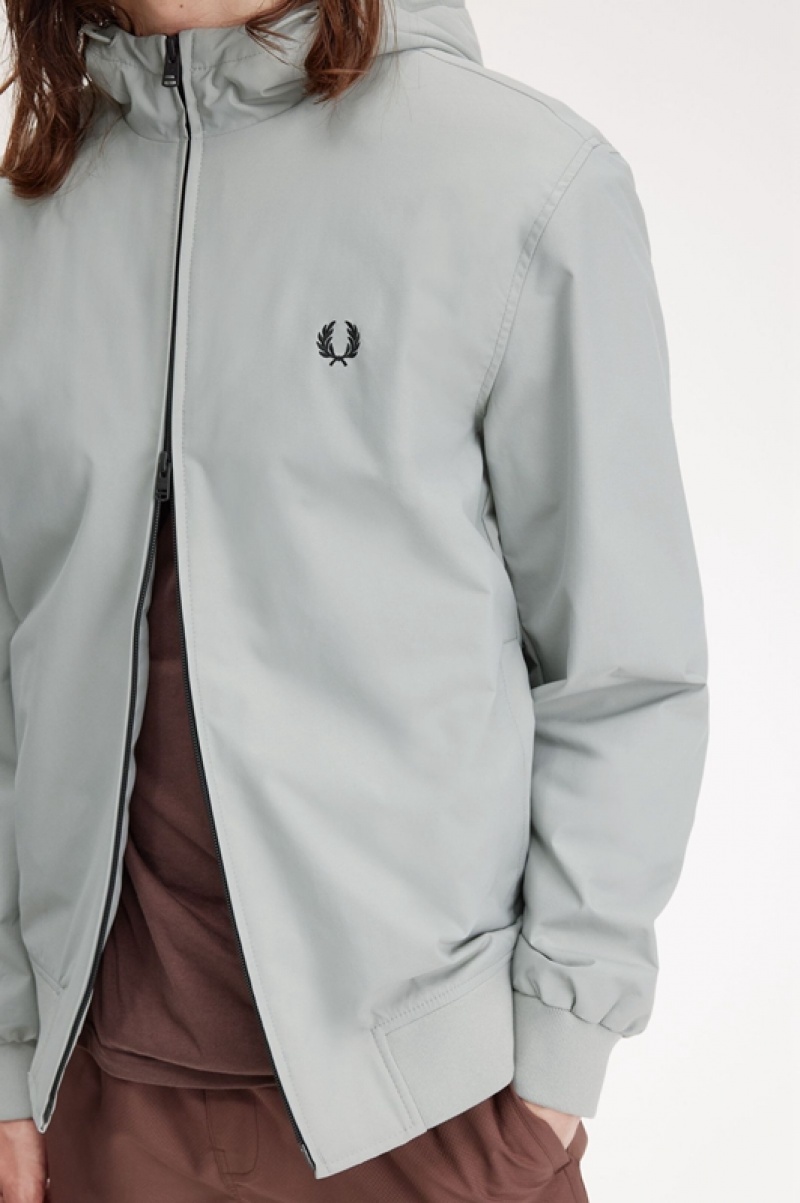 Fred Perry Hooded Brentham Men's Jackets Blue | WTN-872039