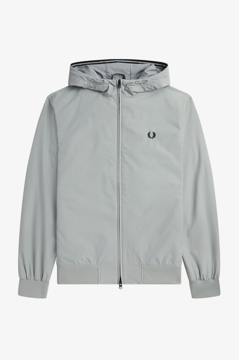 Fred Perry Hooded Brentham Men's Jackets Blue | WTN-872039