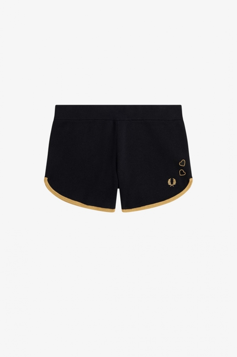 Fred Perry Knitted Women's Shorts Black | HWO-326971