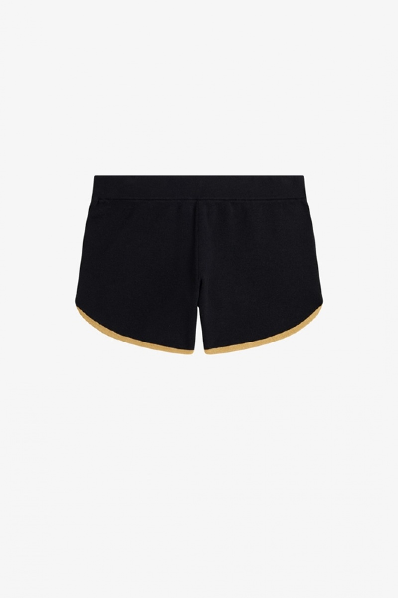 Fred Perry Knitted Women's Shorts Black | HWO-326971