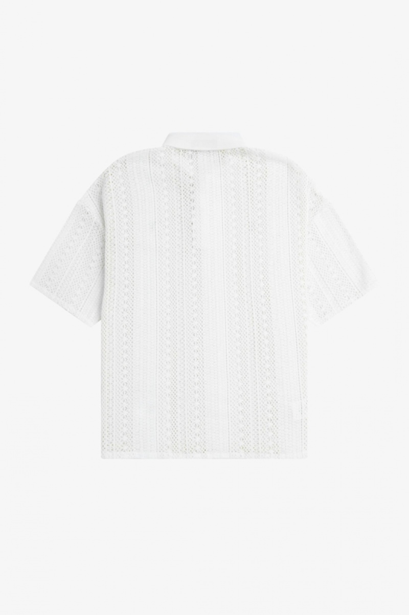 Fred Perry Lace Women's Polo Shirts White | QUV-564018