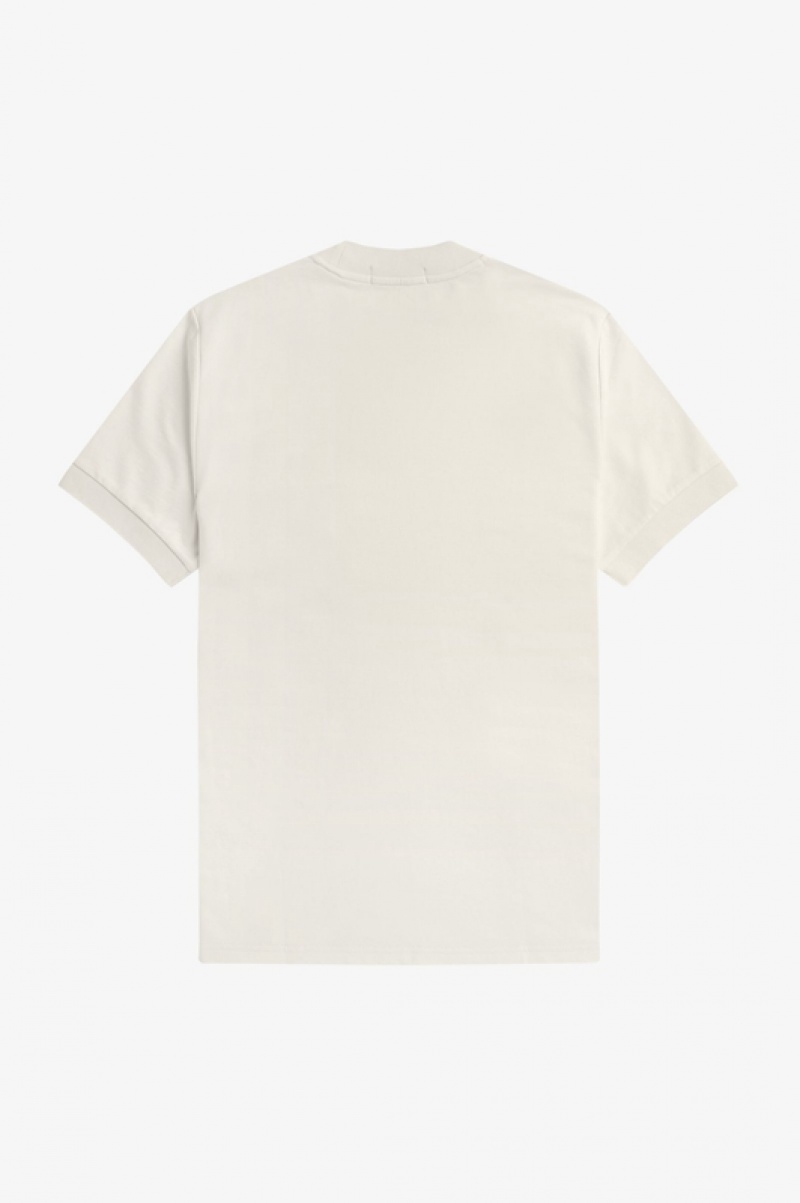 Fred Perry Loopback Jersey Pocket Men's T Shirts White | SEB-039754