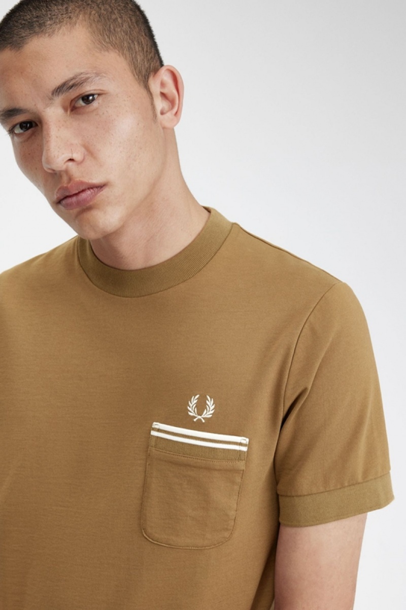 Fred Perry Loopback Jersey Pocket Men's T Shirts Grey | VTC-430927