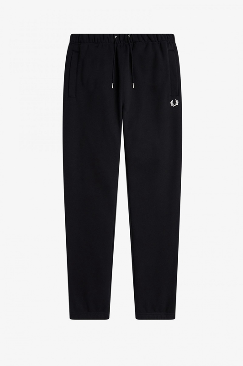 Fred Perry Loopback Men's Pants Black | OZK-921630