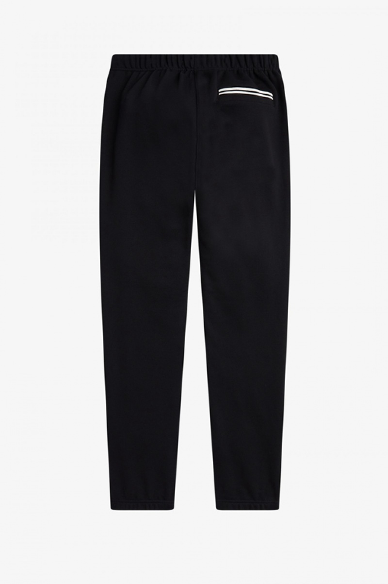 Fred Perry Loopback Men's Pants Black | OZK-921630