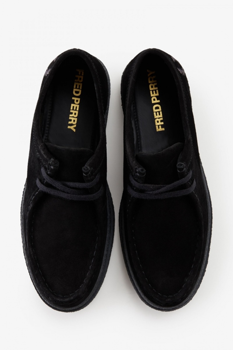 Fred Perry Low Dawson Men's Slip On Shoes Black | JNH-807652