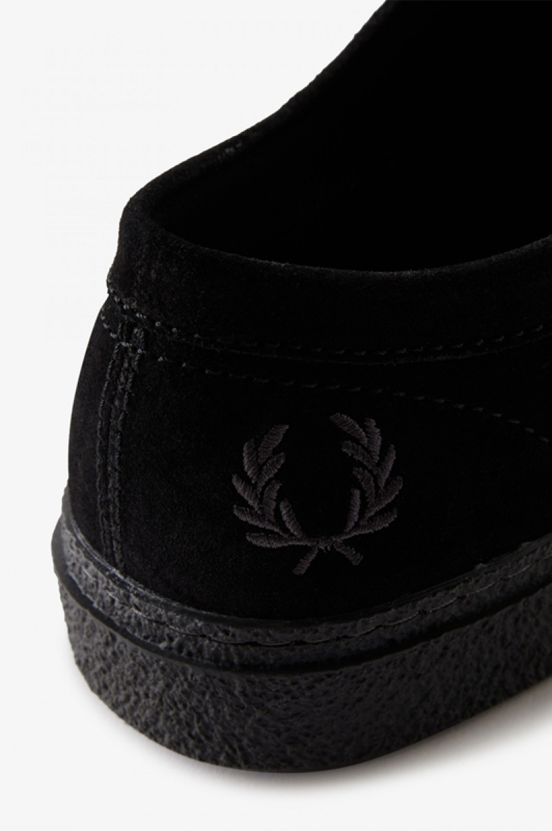 Fred Perry Low Dawson Men's Slip On Shoes Black | JNH-807652