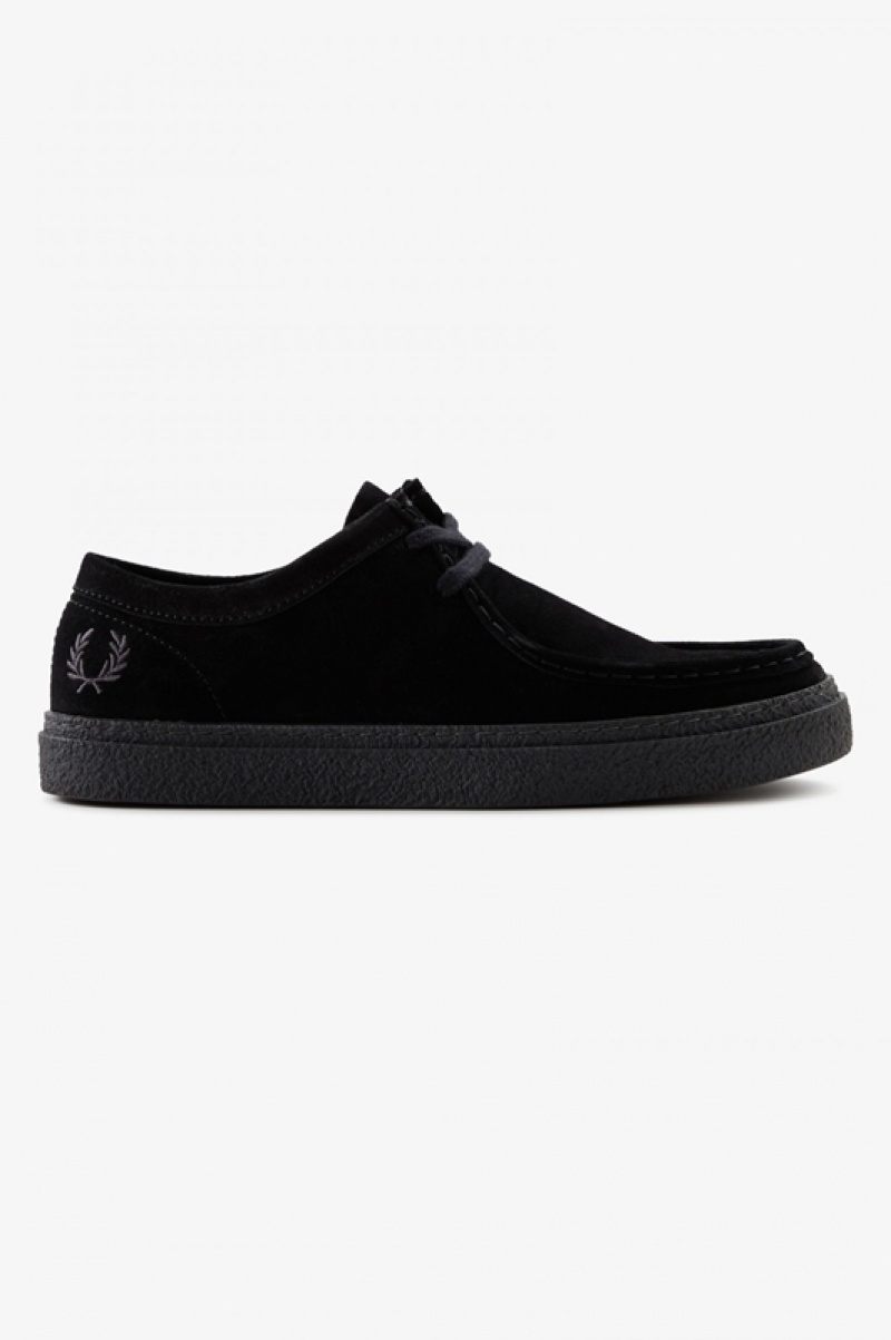 Fred Perry Low Dawson Men\'s Slip On Shoes Black | JNH-807652