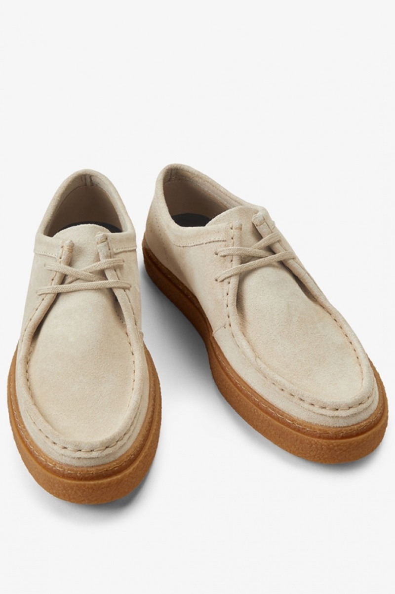 Fred Perry Low Dawson Men's Slip On Shoes Beige | EXF-629748