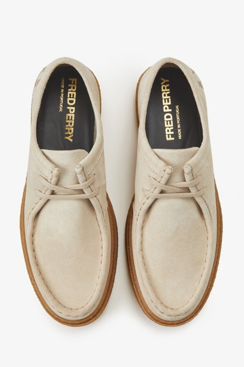 Fred Perry Low Dawson Men's Slip On Shoes Beige | EXF-629748