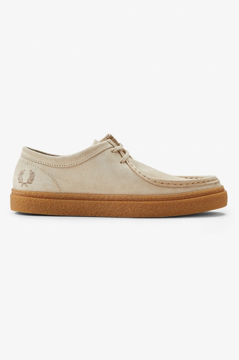 Fred Perry Low Dawson Men\'s Slip On Shoes Beige | EXF-629748