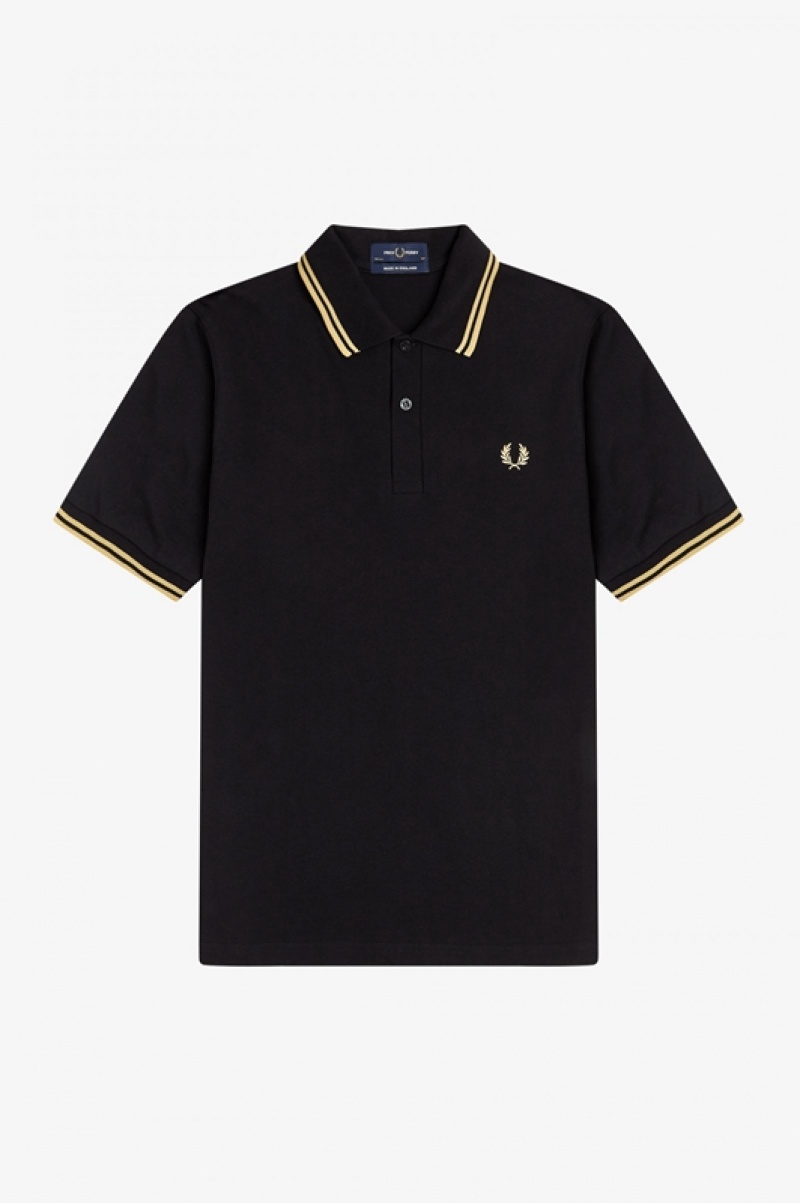 Fred Perry Makati M12 Men's Shirts Black | EPU-865193