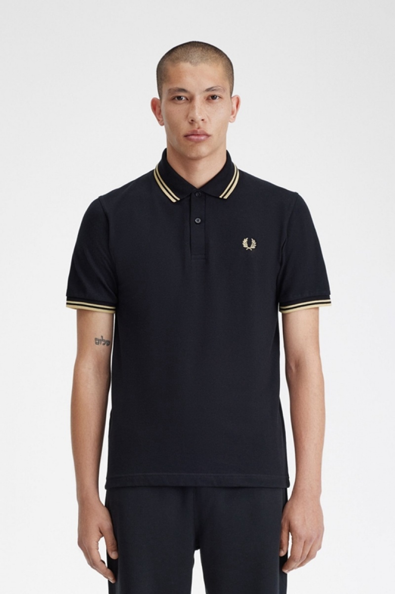 Fred Perry Makati M12 Men's Shirts Black | EPU-865193