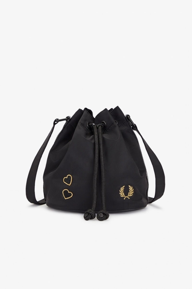 Fred Perry Mini Women's Bucket Bags Black | HXR-856924