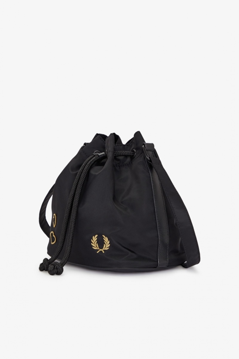 Fred Perry Mini Women's Bucket Bags Black | HXR-856924