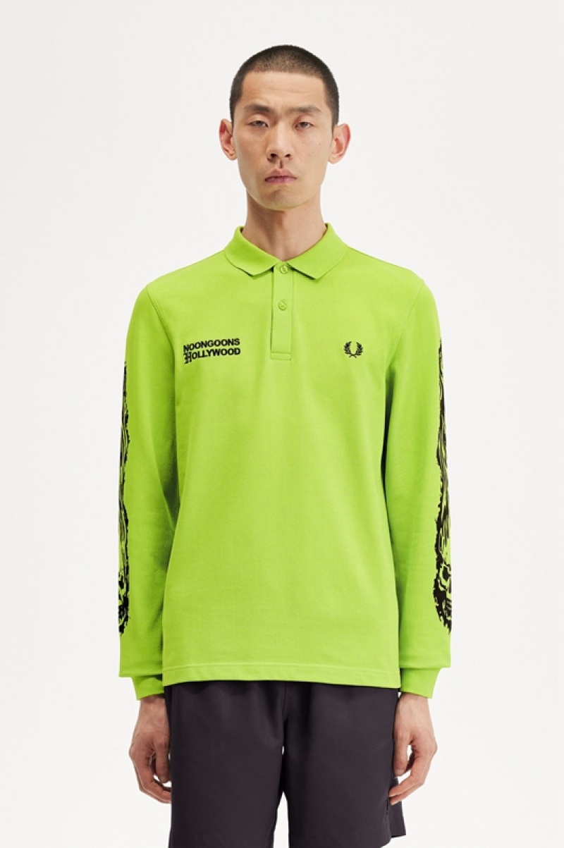 Fred Perry Noon Goons Men's Shirts Light Green | AZK-523496