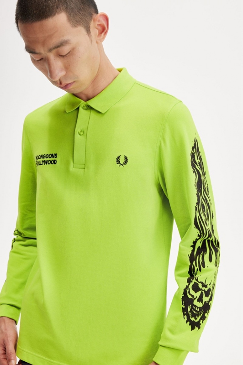 Fred Perry Noon Goons Men's Shirts Light Green | AZK-523496