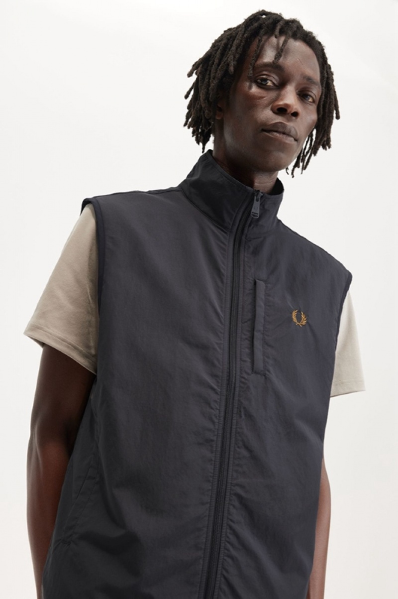 Fred Perry Nylon Gilet Men's Jackets Grey | VEG-420753