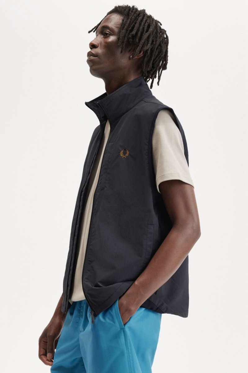 Fred Perry Nylon Gilet Men's Jackets Grey | VEG-420753