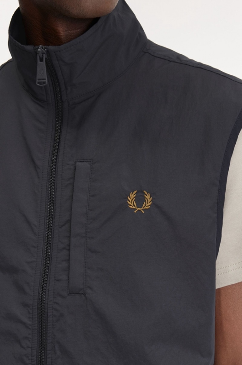 Fred Perry Nylon Gilet Men's Jackets Grey | VEG-420753