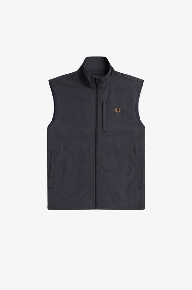 Fred Perry Nylon Gilet Men's Jackets Grey | VEG-420753