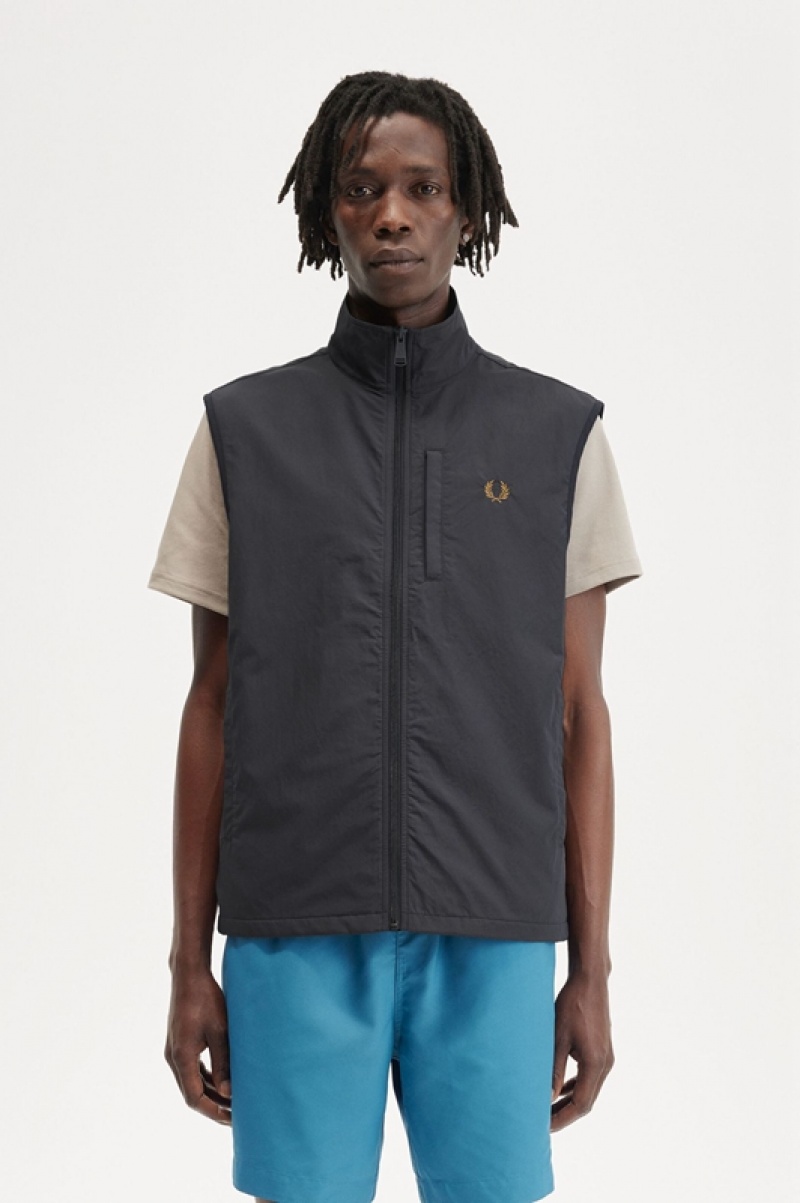 Fred Perry Nylon Gilet Men\'s Jackets Grey | VEG-420753