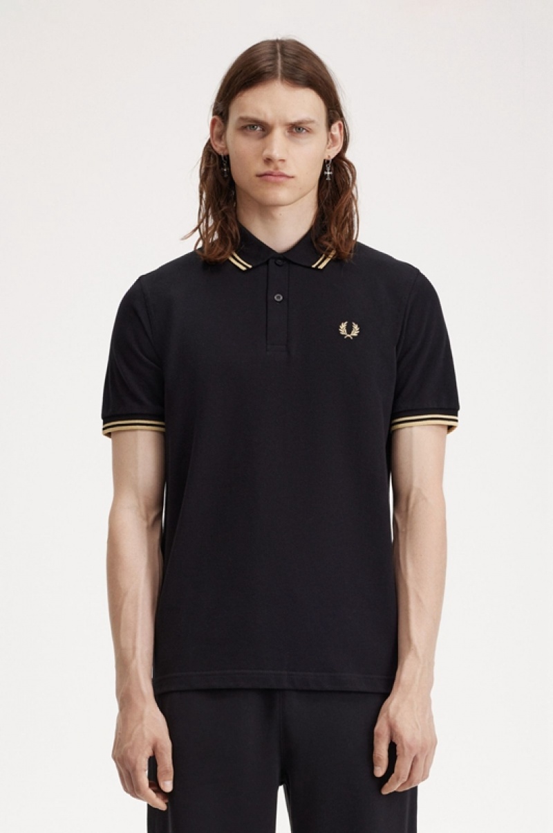 Fred Perry Osaka M12 Men's Shirts Black | EOZ-127089