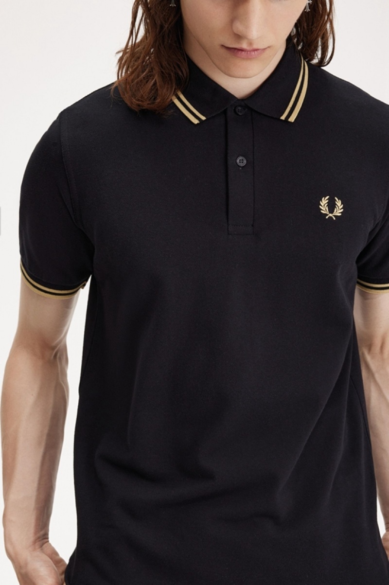 Fred Perry Osaka M12 Men's Shirts Black | EOZ-127089