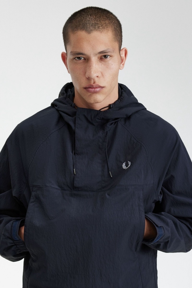 Fred Perry Overhead Shell Men's Jackets Navy | JTD-893625