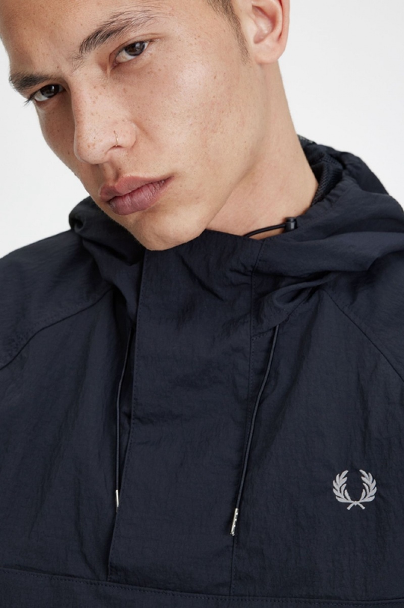 Fred Perry Overhead Shell Men's Jackets Navy | JTD-893625