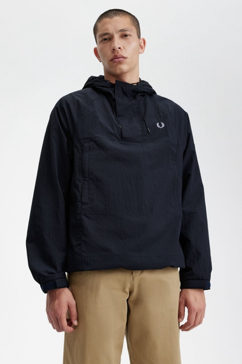 Fred Perry Overhead Shell Men's Jackets Navy | JTD-893625