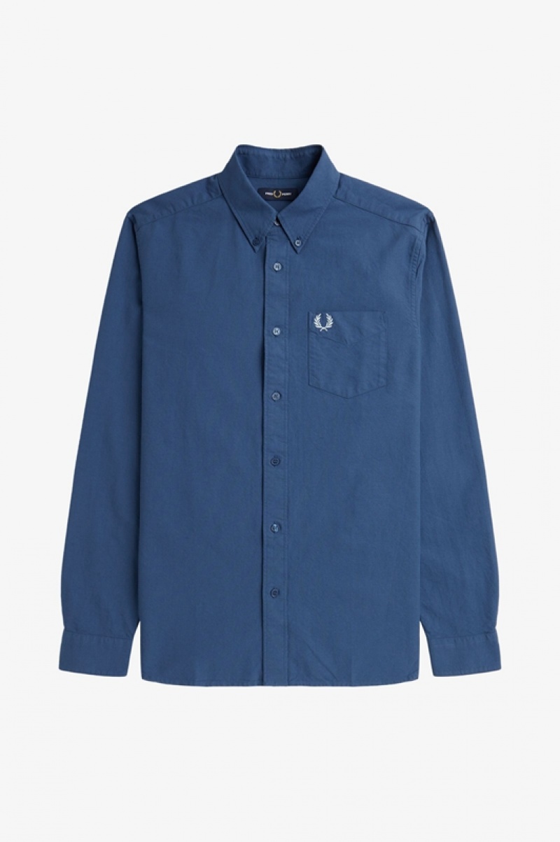 Fred Perry Oxford Men's Shirts Blue | XDV-340965