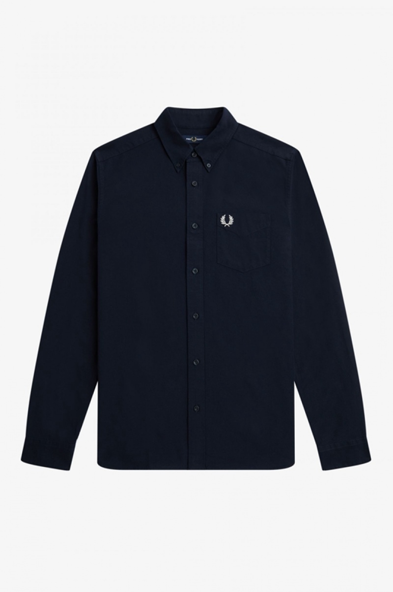 Fred Perry Oxford Men's Shirts Navy | WRN-706214