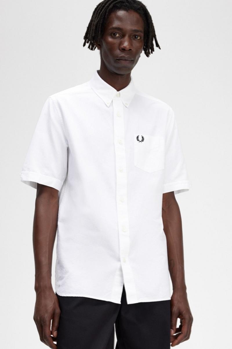 Fred Perry Oxford Men's Shirts White | JYV-571892