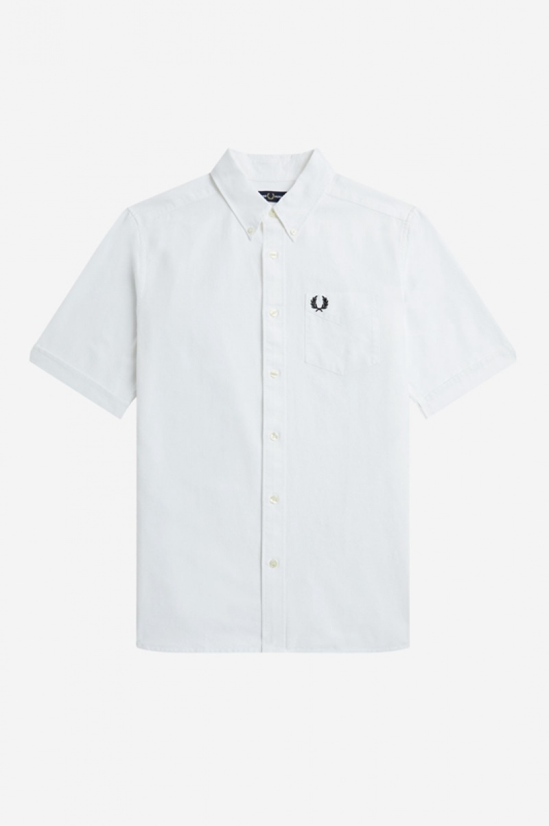 Fred Perry Oxford Men's Shirts White | JYV-571892