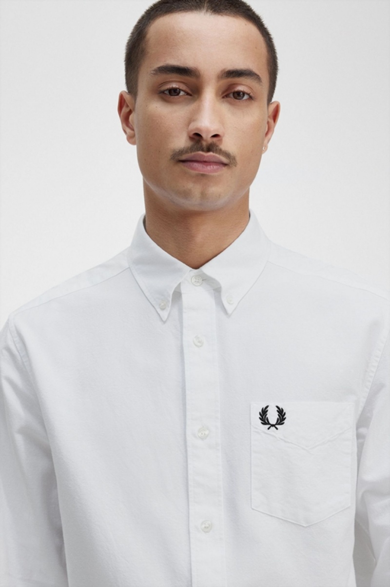 Fred Perry Oxford Men's Shirts White | YJH-561084