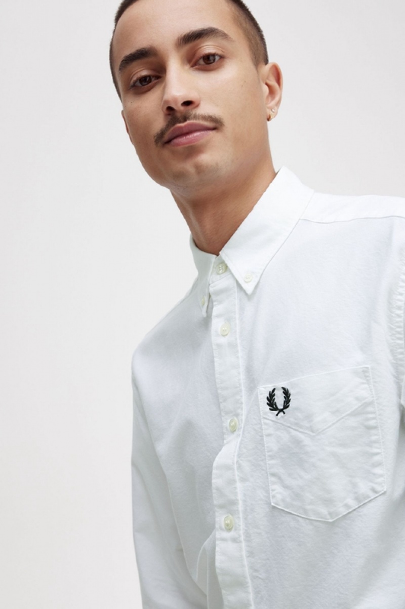 Fred Perry Oxford Men's Shirts White | YJH-561084