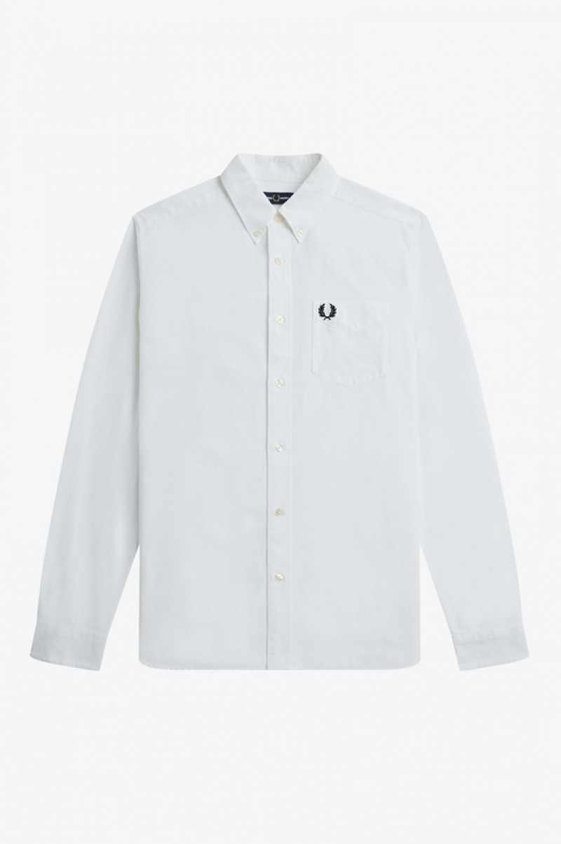 Fred Perry Oxford Men's Shirts White | YJH-561084