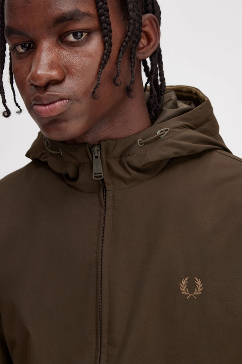 Fred Perry Padded Hooded Brentham Men's Jackets Brown | ZEI-061542