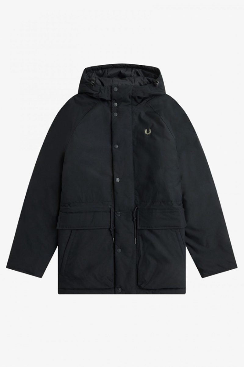 Fred Perry Padded Zip Through Men's Jackets Black | TQS-182573