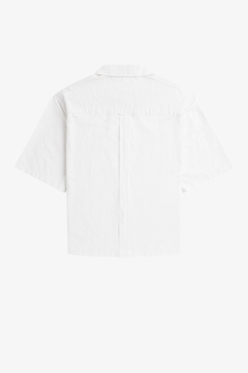 Fred Perry Placket Detail Women's Shirts White | PUV-642981