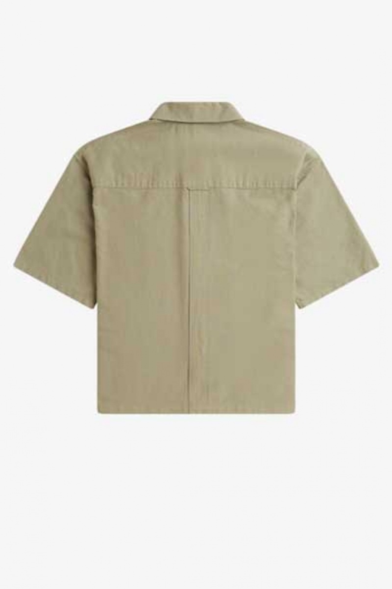 Fred Perry Placket Detail Women's Shirts Grey | CBA-280357