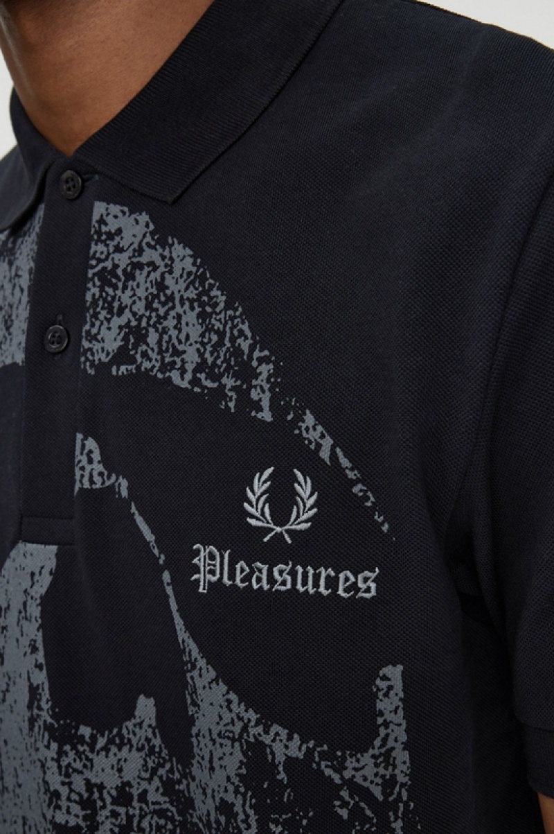 Fred Perry Pleasures Men's Shirts Black | MRD-485012