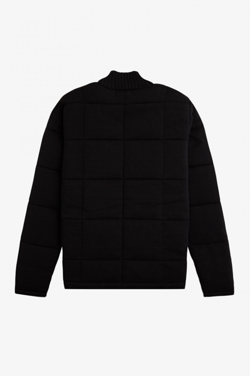 Fred Perry Quilted Knitted Men's Jackets Black | CEG-697285