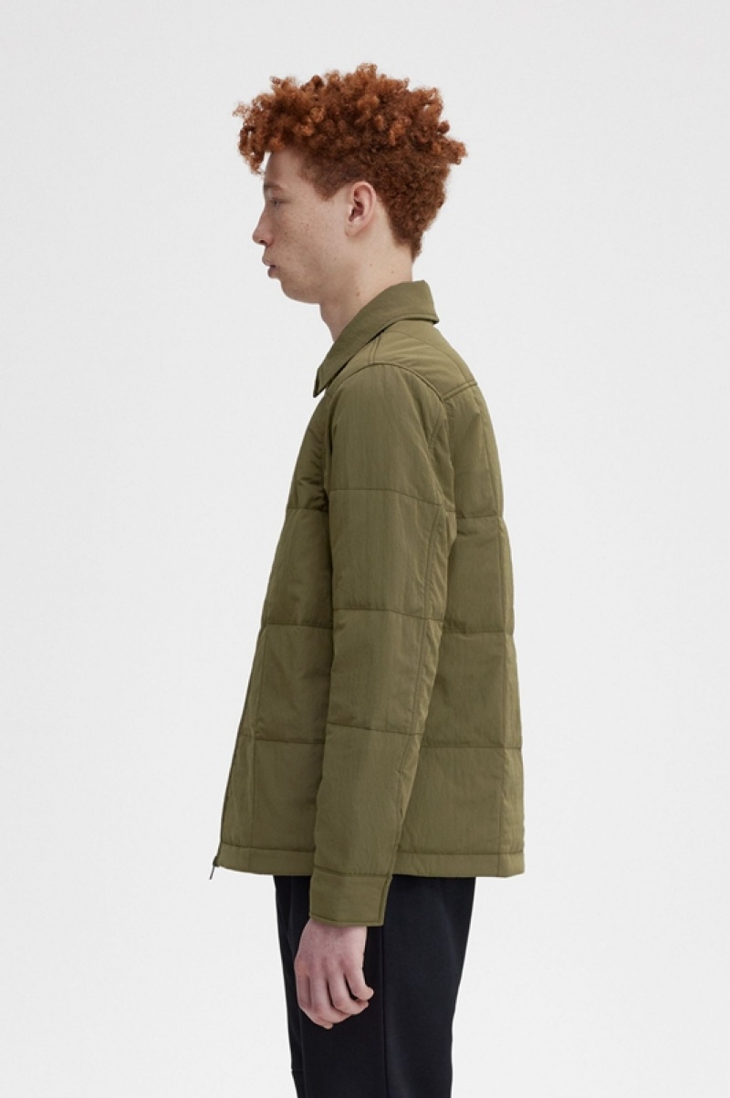 Fred Perry Quilted Men's Jackets Green | DJP-049862