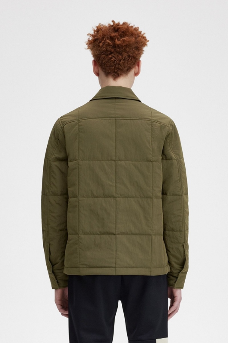 Fred Perry Quilted Men's Jackets Green | DJP-049862