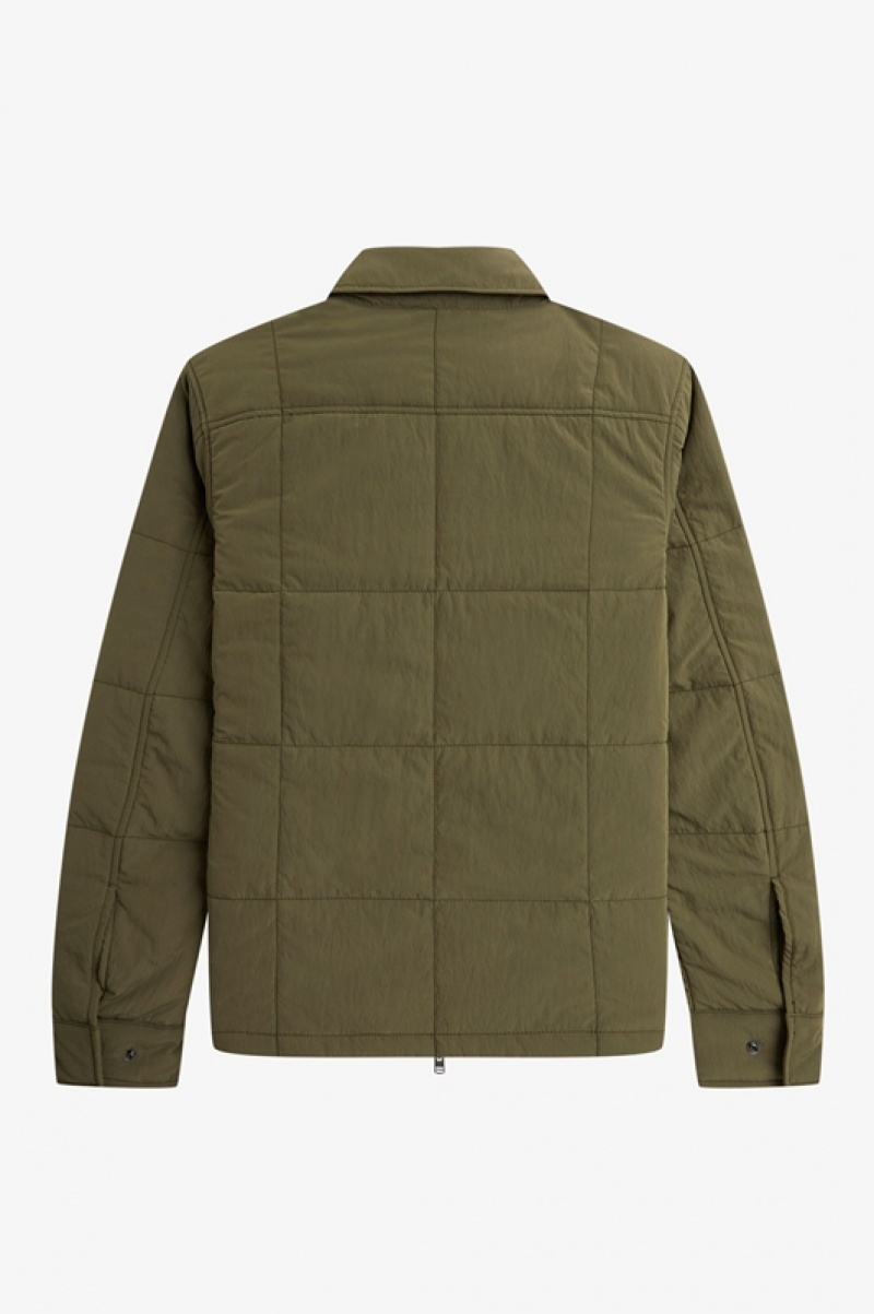 Fred Perry Quilted Men's Jackets Green | DJP-049862